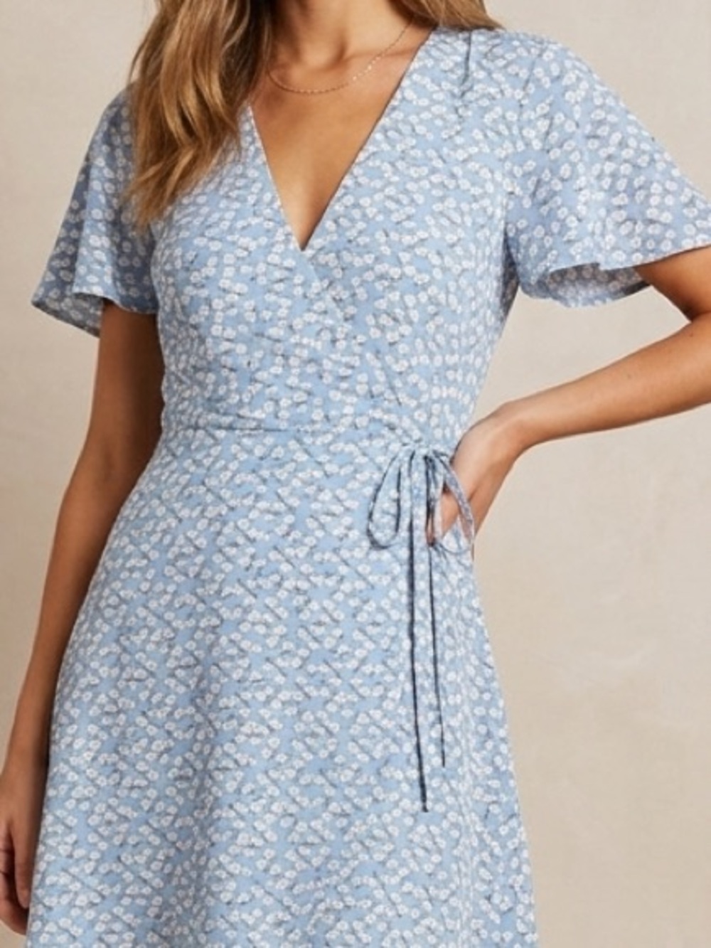 Monteau Flutter Sleeve  Floral Dress